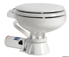Elektrische Bordtoilette Modell kompakt Toilettenbrille Holz, wei lackiert