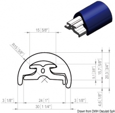 RADIAL Einlegeteil aus PVC in weiss fr 30mm