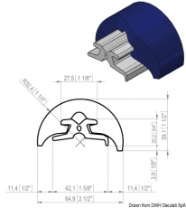 RADIAL Einlegeteil aus PVC in grau fr 65mm