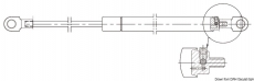 Gasdruckfeder aus Edelstahl, mit 2 sen, einstellbar Lnge offen 522mm