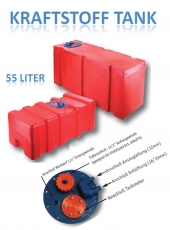 Kraftstofftank Gre:E aus Eltex Kunststoff 55 Liter