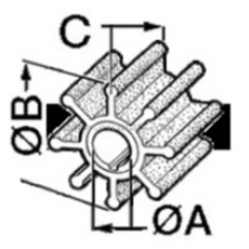WESTERBEKE Generatoren Flgelrad Impeller Original-Art. Nr. 11764