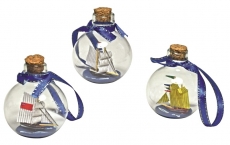 Flaschenschiff Weihnachtskugel 3er Set