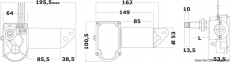 Scheibenwischermotor Serie 20 Achsen- Lnge 51mm 12V