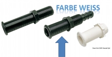 Borddurchlaß Wasserauslass weiß 22,7 x 150 mm davon 30mm Schlauchanschluss Borddurchlaß Wasserauslass weiß 22,7 x 150 mm davon 30mm Schlauchanschluss