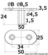 Gabelhalterung, versenkbar AISI 316