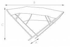 Sonnentop Sixty Breite 270 cm Dachlnge 255cm Hhe 140cm bis 60 kmh