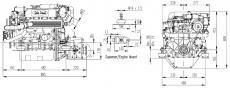 Dieselmotor Sole Mini 55 Turbo mit 4 Zylindern 52 PS mit Saildrive Technodrive SeaProp 60 2,15 und Polyesterfundament