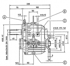 Bootswendegetriebe TECHNODRIVE TMC 40P Vorwrtsuntersetzung 1,45 bis 35PS Eingangswelle 75mm