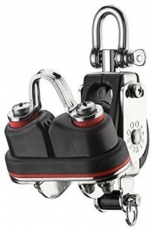 Gro�schotblock mit 1 Rolle, Camlan-Schotklemme, Wirbel und Hundsfott aus der S-Block Serie