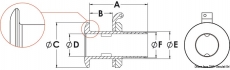 Borddurchlass aus verchromtem Messing mit Schlauchanschluss 15mm
