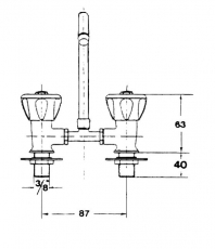 Verchromter Mischhahn 3 / 8