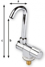 Verchromter Wasserhahn drehbar nur fr Kaltwasser