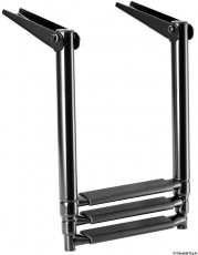 Total Black schwarze ausziehbare Leiter für Badeplattform 3Stufen Total Black schwarze ausziehbare Leiter für Badeplattform 3Stufen