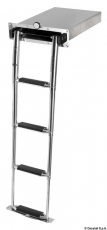Teleskopbadeleiter Montecarlo XL AISI316 4-stufig schwarz Stufe 57mm tief