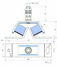 allpa Flexible Motorlager 50kg Mit Stift M16 x 1,5mm