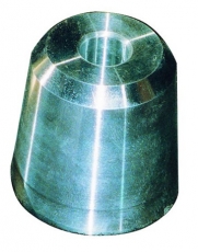 Hutmutter mit Zinkanode komplett mit NIRO-Sicherungblech.  Welle 55mm Gewinde M40 x 3