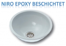 NIRO-Waschbecken rund wei, Epoxy beschichtet  = 290mm Auenma