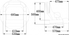 Anatomischer Sitz mit flip up H52R-Polsterung wei