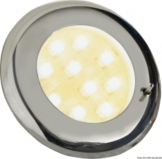 Einbau-Deckenleuchte Modell Nova 2 mit 9 LEDs, Außenmaterial ABS verchromt mit Schalter Einbau-Deckenleuchte Modell Nova 2 mit 9 LEDs, Außenmaterial ABS verchromt mit Schalter