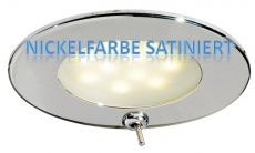 LED-Einbauleuchte VA-Stahl, poliert ATRIA Wasserdicht, IP40. Nickelfarbe, satiniert mit Schalter LED-Einbauleuchte VA-Stahl, poliert ATRIA Wasserdicht, IP40. Nickelfarbe, satiniert mit Schalter