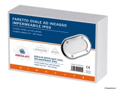 LED Ovale Einbauleuchte warmlicht aus Messing, verchromt 12V 1,8W