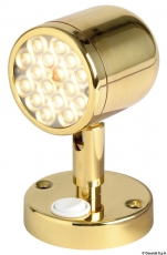 Schwenkbare Leuchte LED mit Schalter Zaponiertes Messing, poliert Schwenkbare Leuchte LED mit Schalter Zaponiertes Messing, poliert