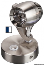 Dimmerbare LED-Strahler chrom, satiniert weiß und blau LED Dimmerbare LED-Strahler chrom, satiniert weiß und blau LED
