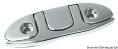Klampe, abwendbar AISI316, hochglanzpoliert 270 mm Schrauben