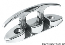 Klampe, abwendbar AISI316, hochglanzpoliert 270 mm Schrauben