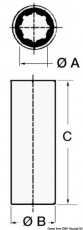 Schiffswellenlager mit Auenarmierung in Messing A 47,62 mm (1 7/8) B 66,67mm (2 5/8)