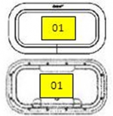 OPAL Bull-Augen Rechteckig Modell 01 Aussenma 369 x 193mm