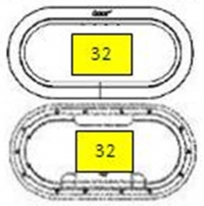 OPAL Bull-Augen Oval Modell 32 Aussenma 397 x 197mm