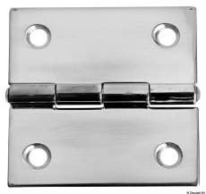 Edelstahlscharniere, Stärke 1,3 mm Maße 51x51mm Edelstahlscharniere, Stärke 1,3 mm Maße 51x51mm