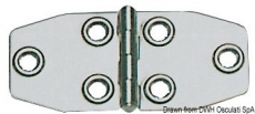 Scharnier AISI316, Stärke 1,5 mm poliert 102x46 mm Scharnier AISI316, Stärke 1,5 mm poliert 102x46 mm