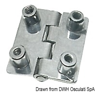 Scharnier VA-Stahl rechteck 4 Innengewinde 51x38mm Scharnier VA-Stahl rechteck 4 Innengewinde 51x38mm