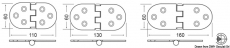 Scharnieren der Serie HEAVY DUTY Dicke 3 mm 130x60mm