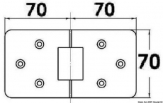 Przisions-Mikrogussscharniere 140 x 70 mm Version mit Stiftschrauben 5mm