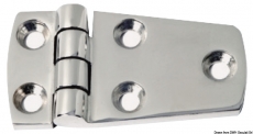 Edelstahlscharnier, AISI 316 Stärke 5 mm 39x74mm Edelstahlscharnier, AISI 316 Stärke 5 mm 39x74mm