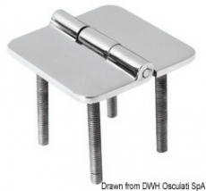 Scharnier verchromten hochglanzpolierten Inox Stahl 316 Typ D 180 Grad AISI 316 66x66 mm Scharnier verchromten hochglanzpolierten Inox Stahl 316 Typ D 180 Grad AISI 316 66x66 mm