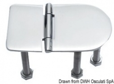 Scharnier verchromten hochglanzpolierten Inox Stahl 316 Typ D 180 Grad AISI 316 76x40 mm Scharnier verchromten hochglanzpolierten Inox Stahl 316 Typ D 180 Grad AISI 316 76x40 mm