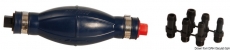 Pumpball Thermoplast, abnehmbare Anschlüsse für Durchmesser von 6,8 und 10 mm. Pumpball Thermoplast, abnehmbare Anschlüsse für Durchmesser von 6,8 und 10 mm.