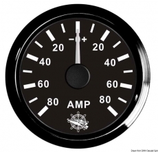 Amperemeter 80-0-80 Anzeige schwarz Blende schwarz Amperemeter 80-0-80 Anzeige schwarz Blende schwarz