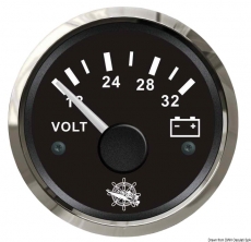 Voltmeter 18 bis 32 V Anzeige Anzeige schwarz Blende poliert Voltmeter 18 bis 32 V Anzeige Anzeige schwarz Blende poliert