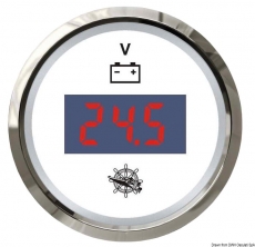 Voltmeter Digital 8 bis 32 V Anzeige Anzeige weiß Blende poliert Voltmeter Digital 8 bis 32 V Anzeige Anzeige weiß Blende poliert