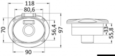 Elissa Duschbox und Dusche Tiger aus Edelstahl AISI 316, Edelstahl-Schlauch 2,5 m