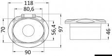 Deckdusche Anschluss Elissa mit Mischbatterie aus Edelstahl AISI 316