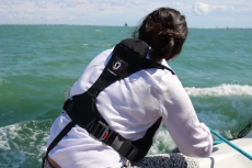 Rettungsweste Crewsaver Crewfit 180 PRO Automatik mit Lifebelt Harness wei rot