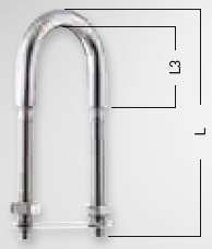 WICHARD U-Bolzen - Edelstahl rostfrei, Gummimanschette schwarz, 60 mm, M5