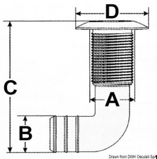 Borddurchlass m. 90-Winkelstck 3/4&quote;
